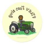 Dark Green Farmer Girl Stickers