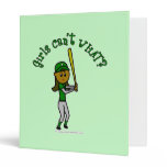 Dark Green Girls Baseball 3 Ring Binders