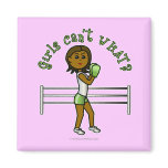 Dark Green Girls Boxing Fridge Magnet