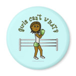 Dark Green Girls Boxing Refrigerator Magnets