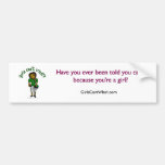 Dark Green Girls Football Bumper Sticker