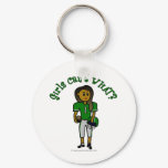 Dark Green Girls Football Keychains