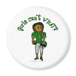 Dark Green Girls Football Magnets