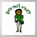 Dark Green Girls Football Posters