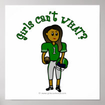 Dark Green Girls Football posters