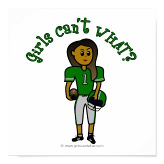 Dark Green Girls Football Posters