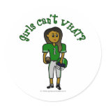 Dark Green Girls Football Stickers