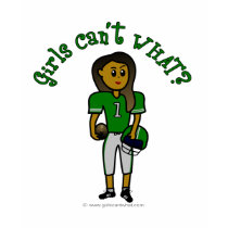 Dark Green Girls Football t-shirts