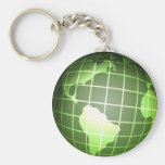 Dark Green Globe Keychain