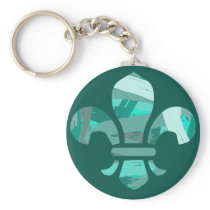 Dark Green Mardi Gras Key Chains