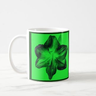 Dark Green on Light Green Amaryllis zazzle_mug
