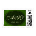 Dark green oval postage