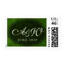 Dark green oval stamp