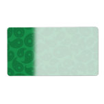 Dark Green Paisley. labels
