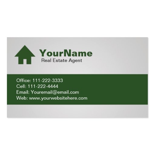 Dark Green Real Estate Business Cards (back side)