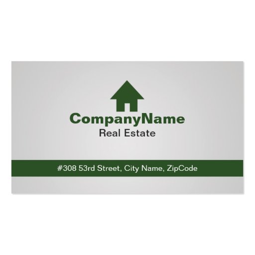 Dark Green Real Estate Business Cards (front side)