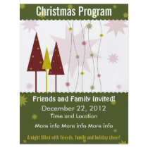 dark Green Retro Christmas Program Flyer