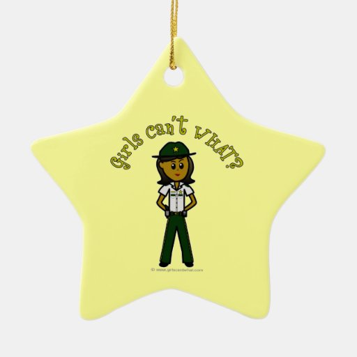 Dark Green Sheriff Girl Ornaments