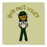 Dark Green Sheriff Girl Poster
