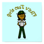 Dark Green Sheriff Girl Posters