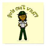 Dark Green Sheriff Girl Print