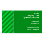 Dark Green Stripe Pattern. Business Card