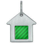 Dark Green Stripe Pattern. pet tags