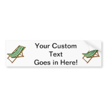 dark green striped wooden beach chair.png bumper sticker