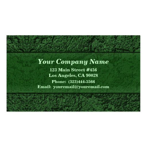 Dark Green Stucco Texture Business Card (back side)