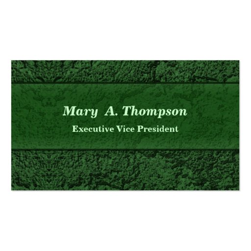 Dark Green Stucco Texture Business Card (front side)