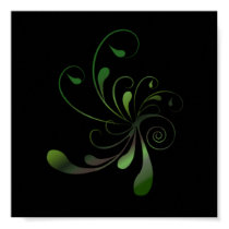 Dark Green Swirls posters
