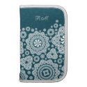 Dark Green & White Retro Circles Pattern-Monogram rickshaw_folio