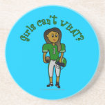 Dark Green Womens Football Coasters