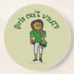 Dark Green Womens Football Coasters