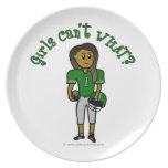 Dark Green Womens Football Party Plates