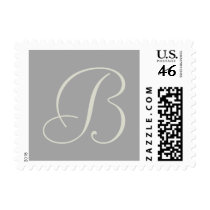 Dark Grey Monogrammed Custom Postage Stamp