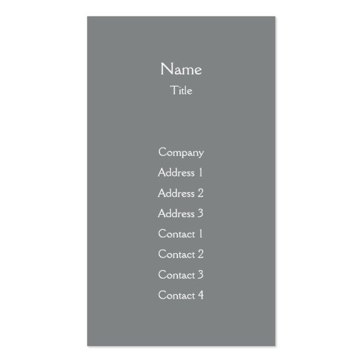 Dark Grey Plain Vertical - Business Business Card Templates (front side)