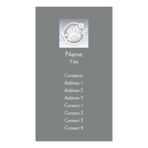 Dark Grey Plain Vertical - Business Business Card (front side)