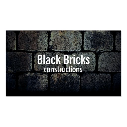 Dark Grunge Bricks Constructions Business Card