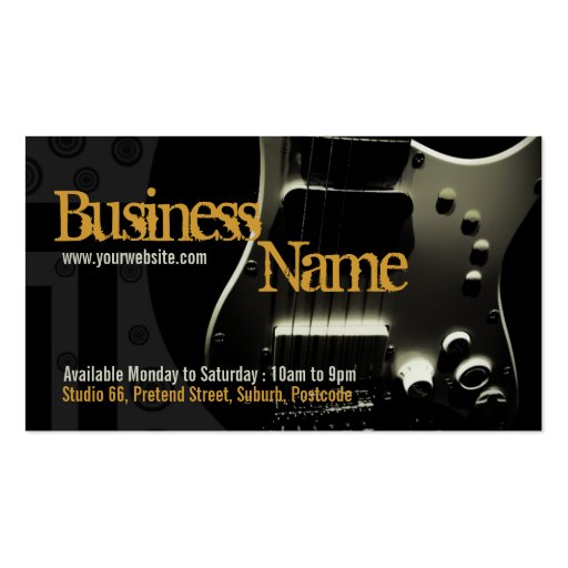 Dark Grunge Guitar w/ Logo Business card (back side)