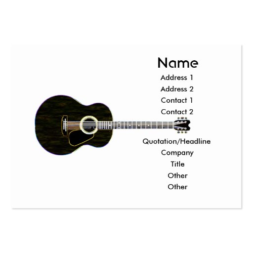 Dark Guitar - Chubby Business Card Templates (front side)