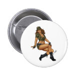 Dark Haired Army or Military Pinup Girl by Al Rio