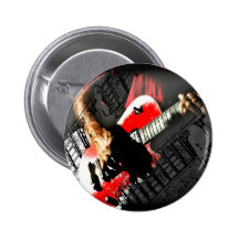 Dark hands guitar layered red image pinback buttons