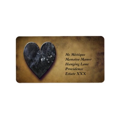 Dark Heart Custom Address Label