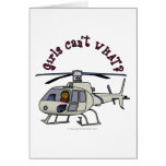 Dark Helicopter Pilot Girl Card