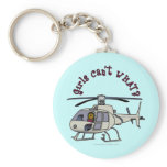 Dark Helicopter Pilot Girl Keychains