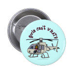 Dark Helicopter Pilot Girl Pinback Buttons