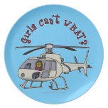 Dark Helicopter Pilot Girl Plate