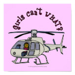 Dark Helicopter Pilot Girl Poster