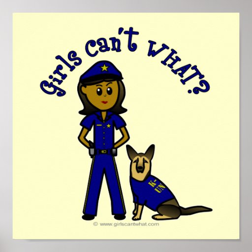 Dark K9 Police Girl Posters